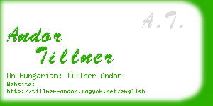 andor tillner business card